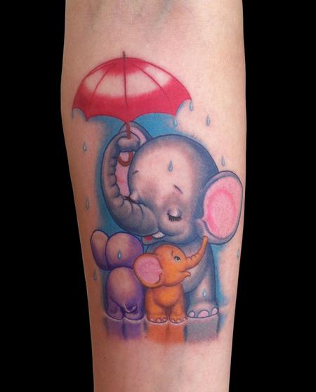 Tattoos - Cute Elephant Family - 63583